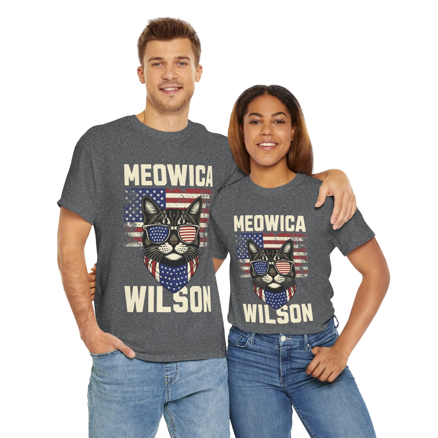 Patriotic Meowica Cat - Unisex Tee Shirt