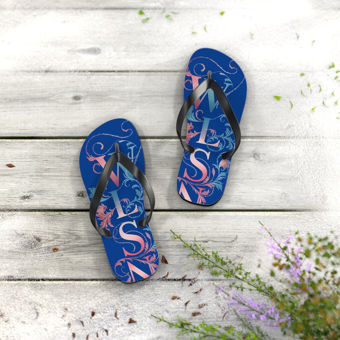 Wilson Flip Flops | Blue Sandals, Beachwear
