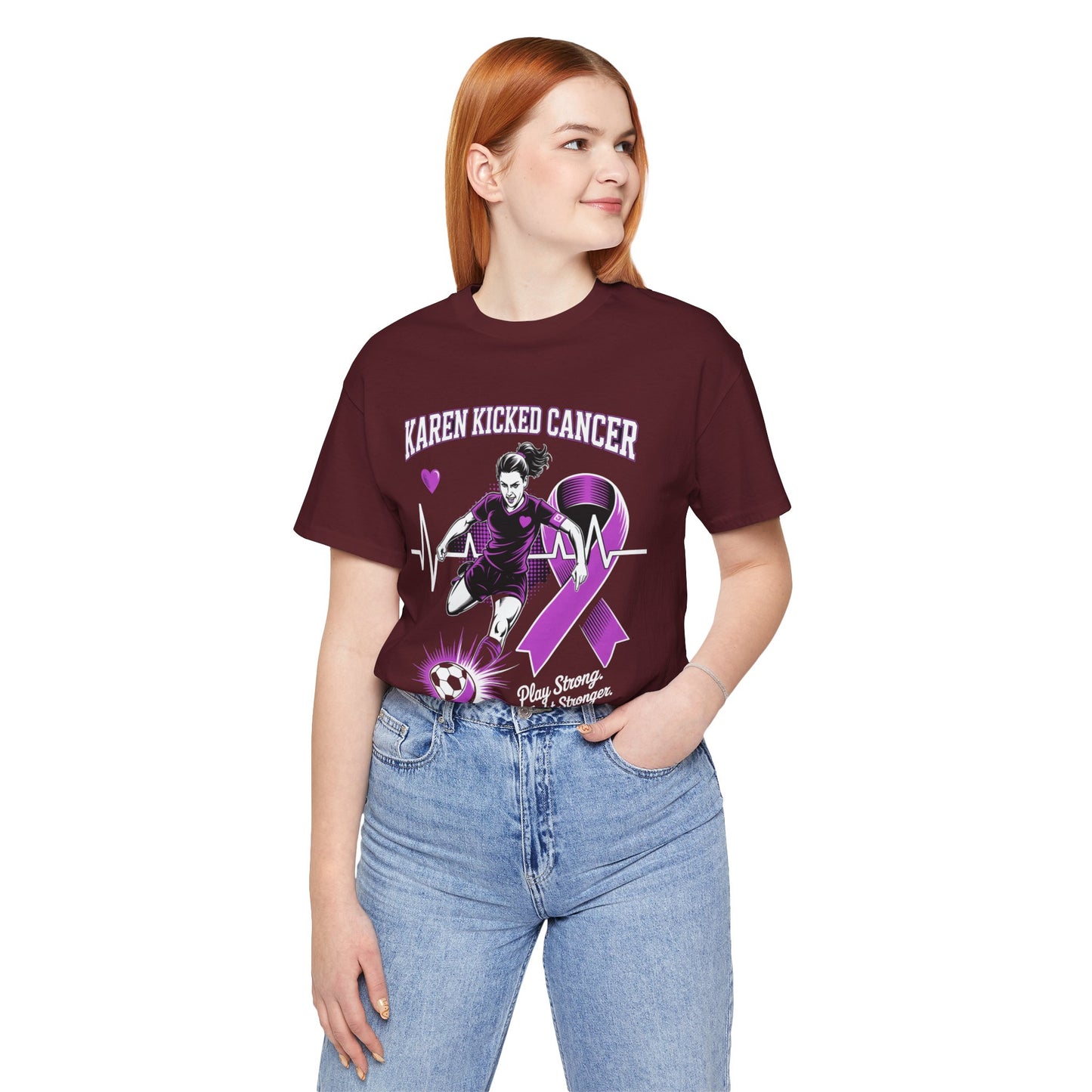 Soccer Kicking Cancer - Cancer Awareness Unisex Jersey Tee