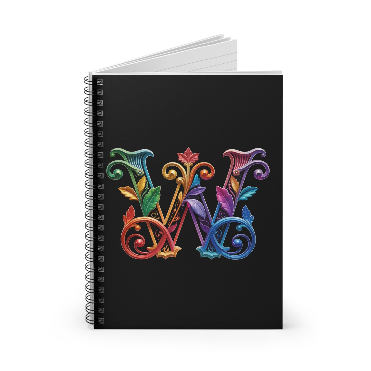 Colorful Floral W Spiral Notebook, - Journal, Notepad