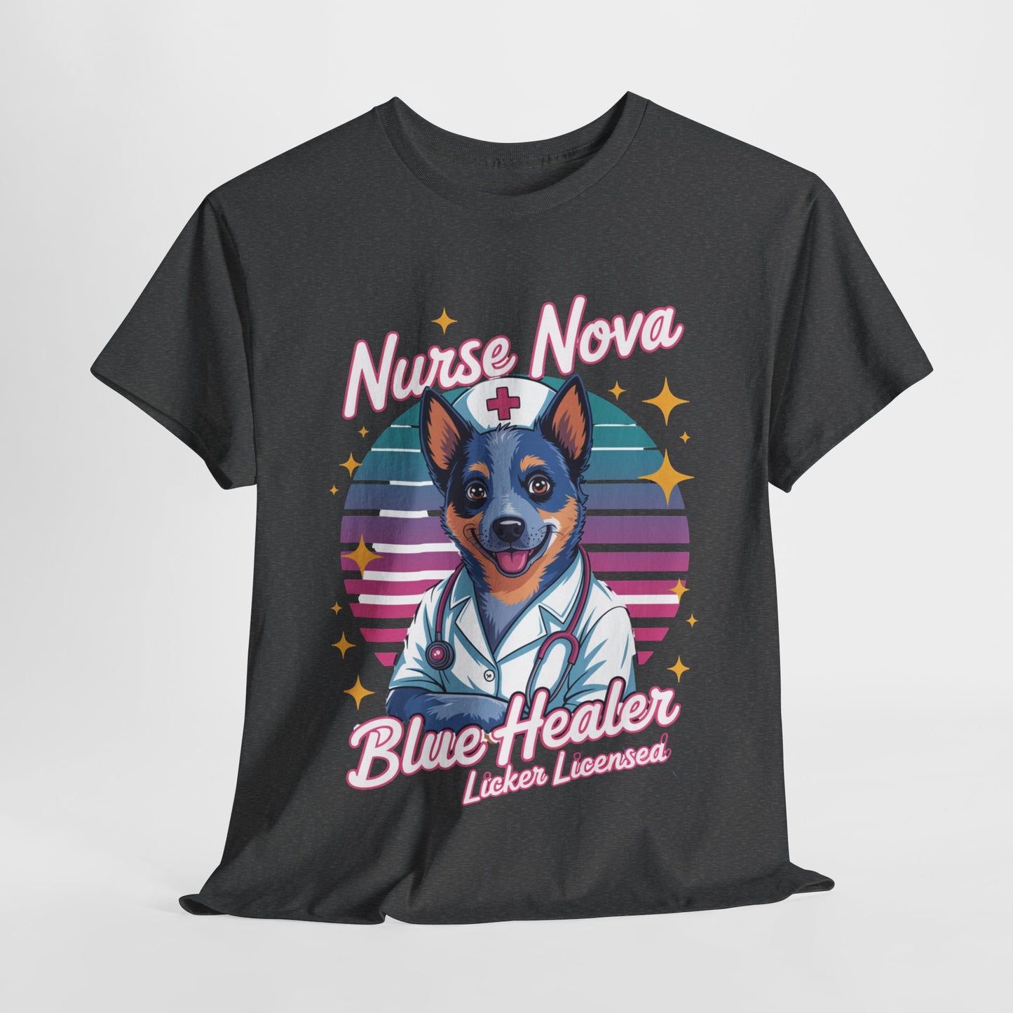 Nurse Dog Blue Healer - Unisex Cotton T-Shirt