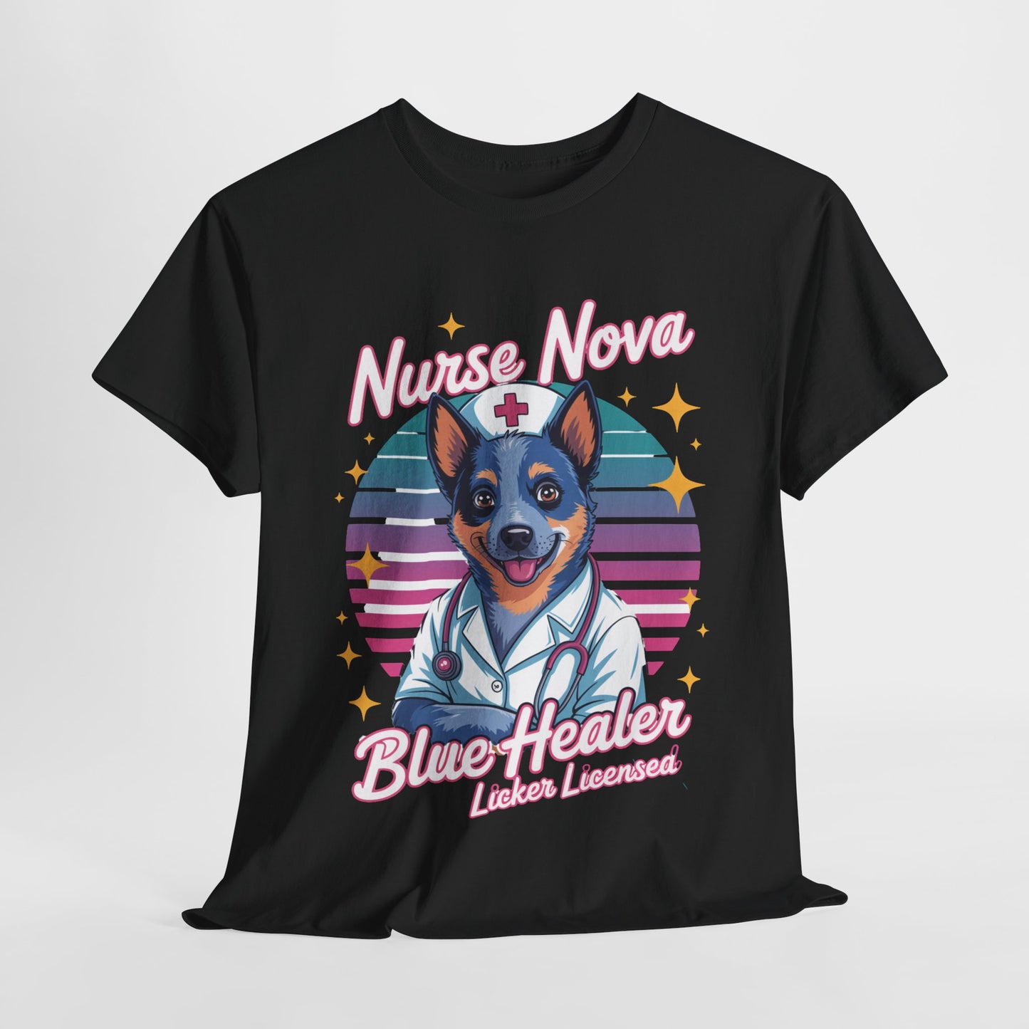 Nurse Dog Blue Healer - Unisex Cotton T-Shirt