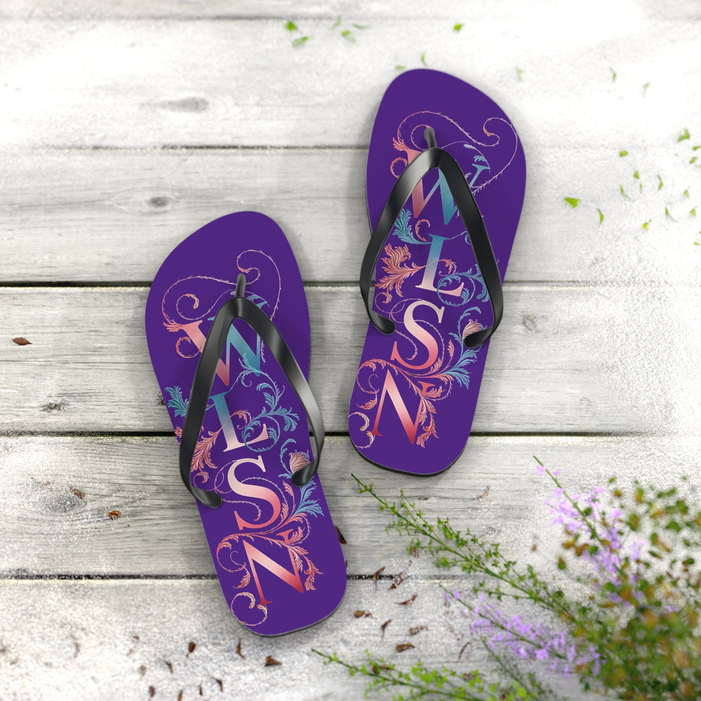 Wilson Flip Flops | Purple Sandals, Beachwear