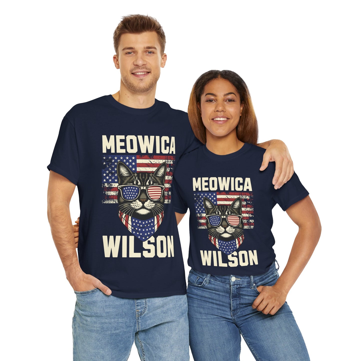 Patriotic Meowica Cat - Unisex Tee Shirt