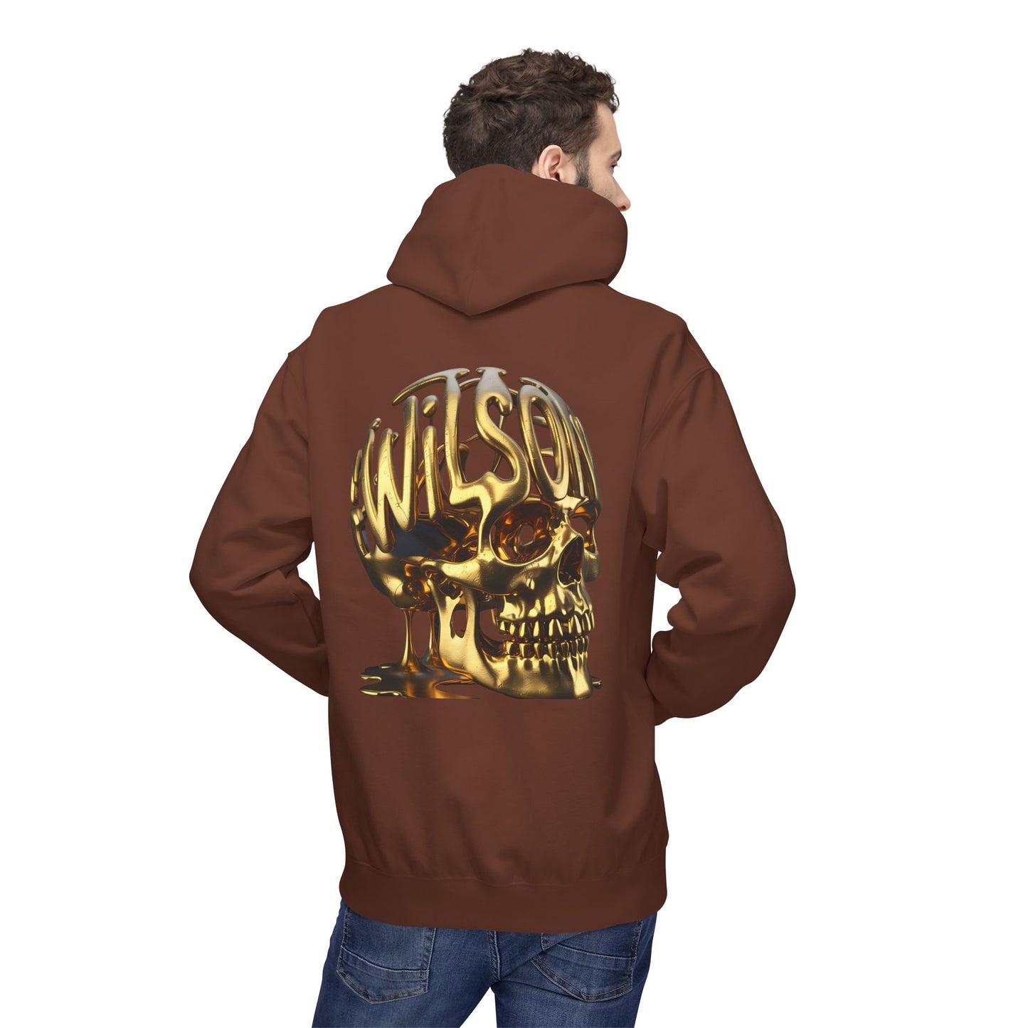 Wilson Skull on back of hoodie- Midweight Fleece Hoodie