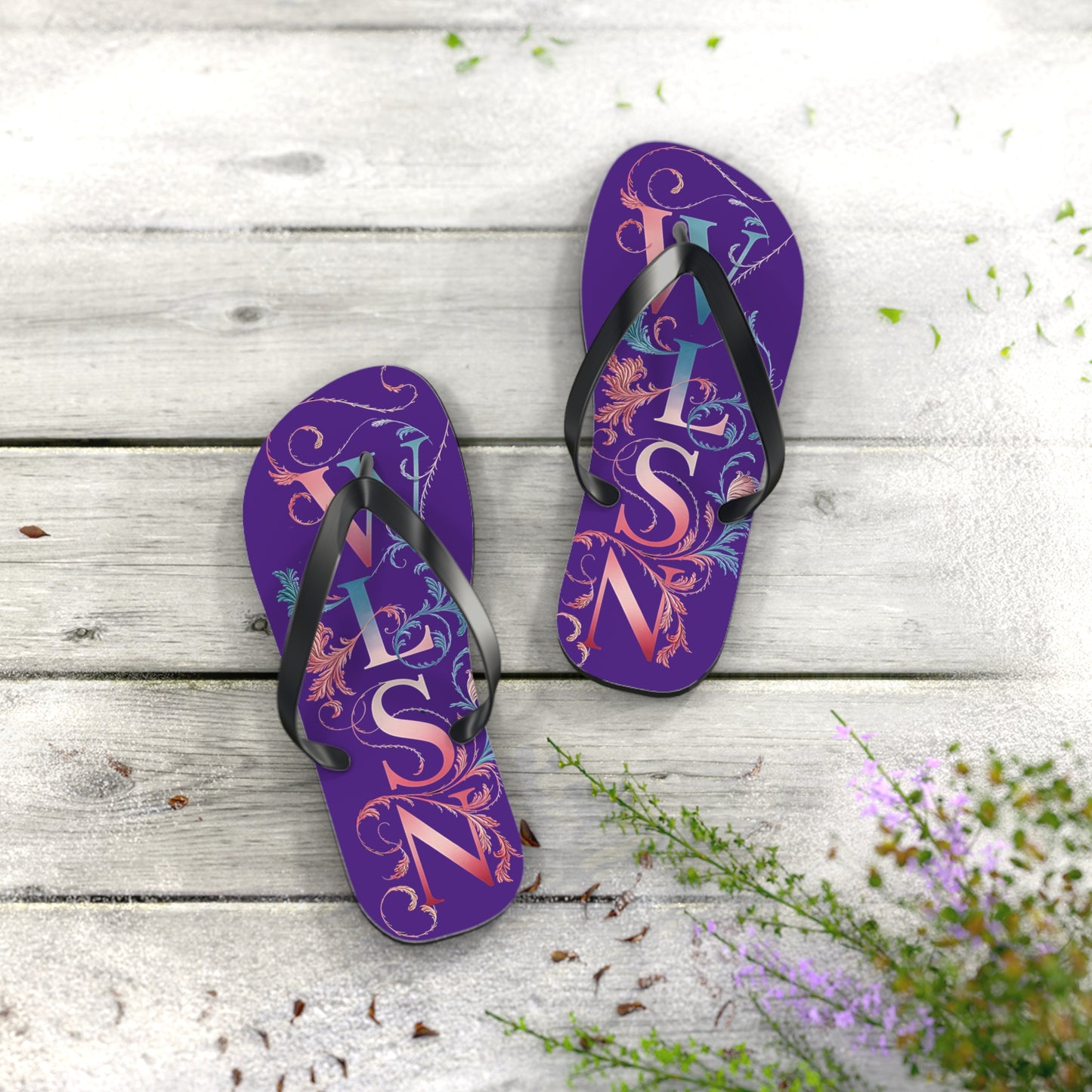 Wilson Flip Flops | Purple Sandals, Beachwear
