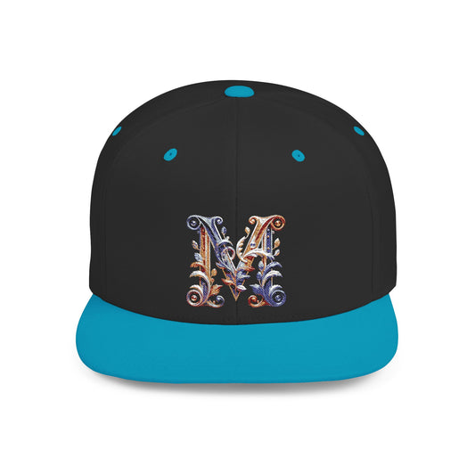 M Initial Graphic  - Flat Bill Snapback Hat