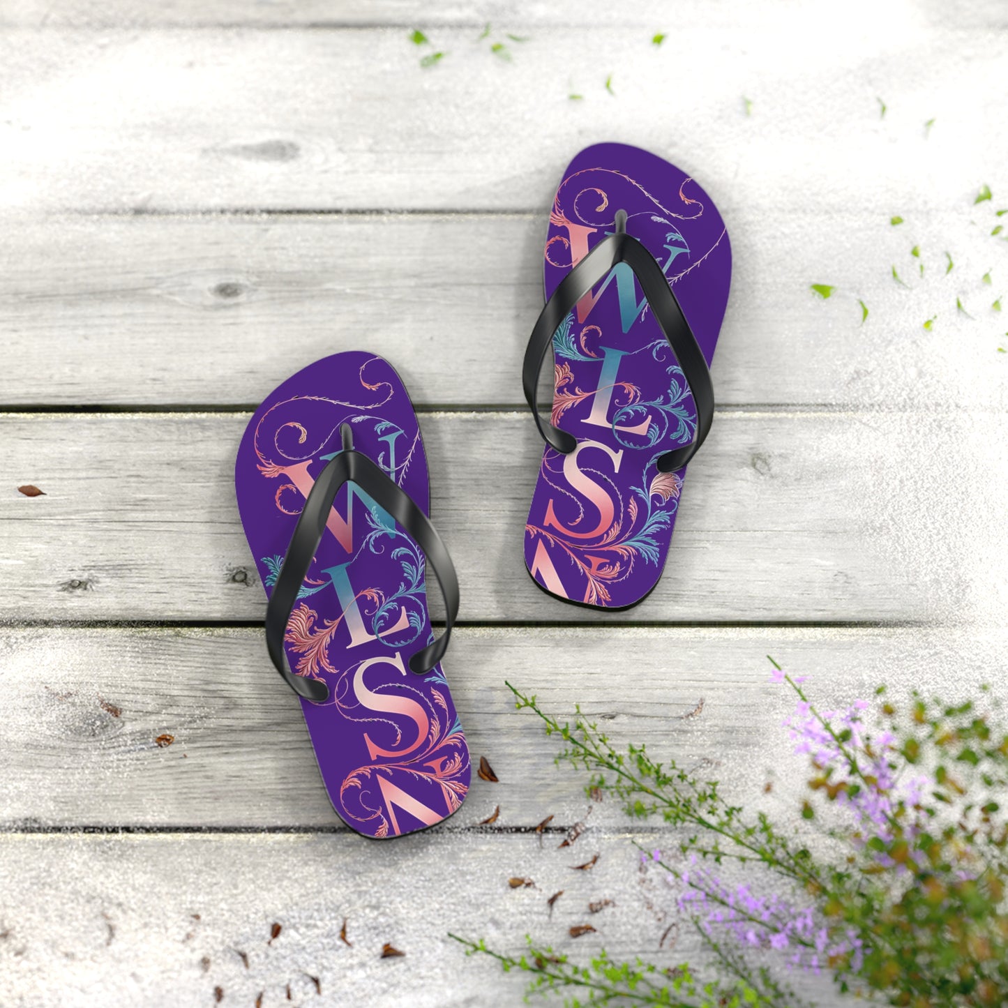 Wilson Flip Flops | Purple Sandals, Beachwear