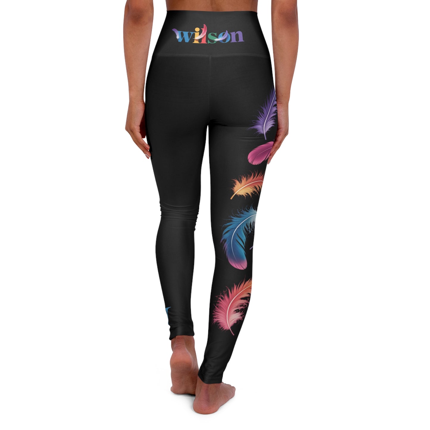 Wilson Feathers - High Waisted Yoga Leggings