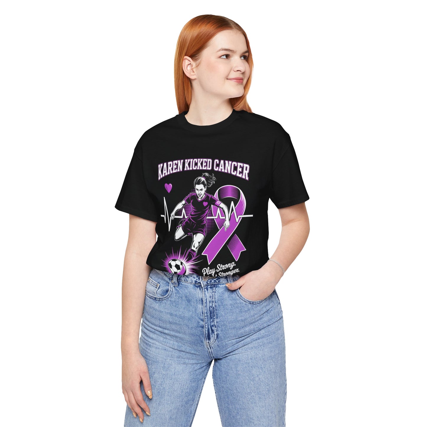 Soccer Kicking Cancer - Cancer Awareness Unisex Jersey Tee