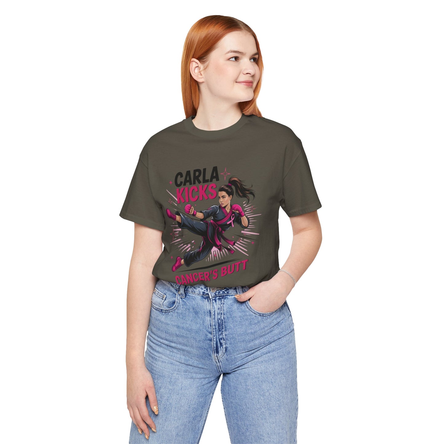 Carla Kicks Cancer - Stylish Short Sleeve Shirt