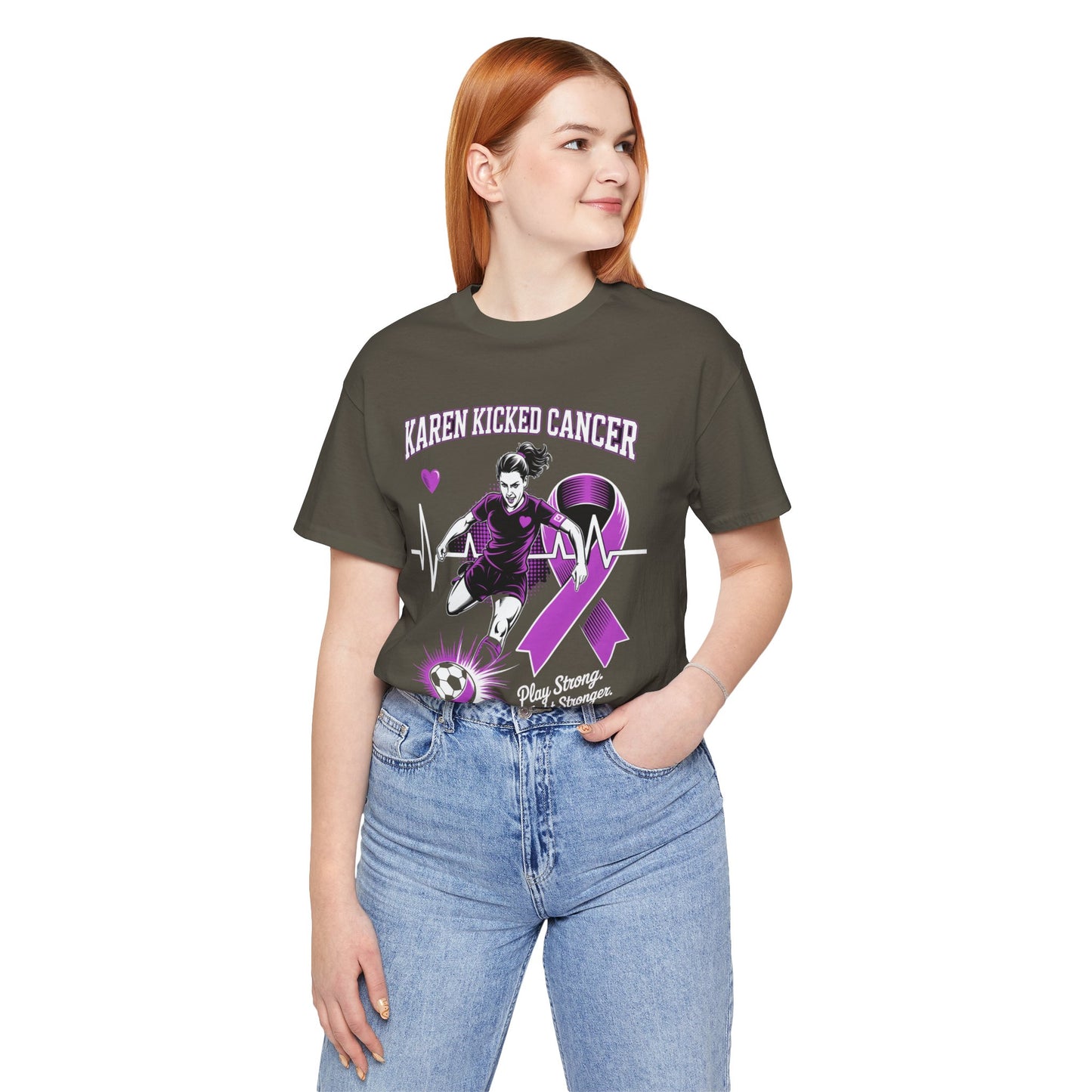 Soccer Kicking Cancer - Cancer Awareness Unisex Jersey Tee