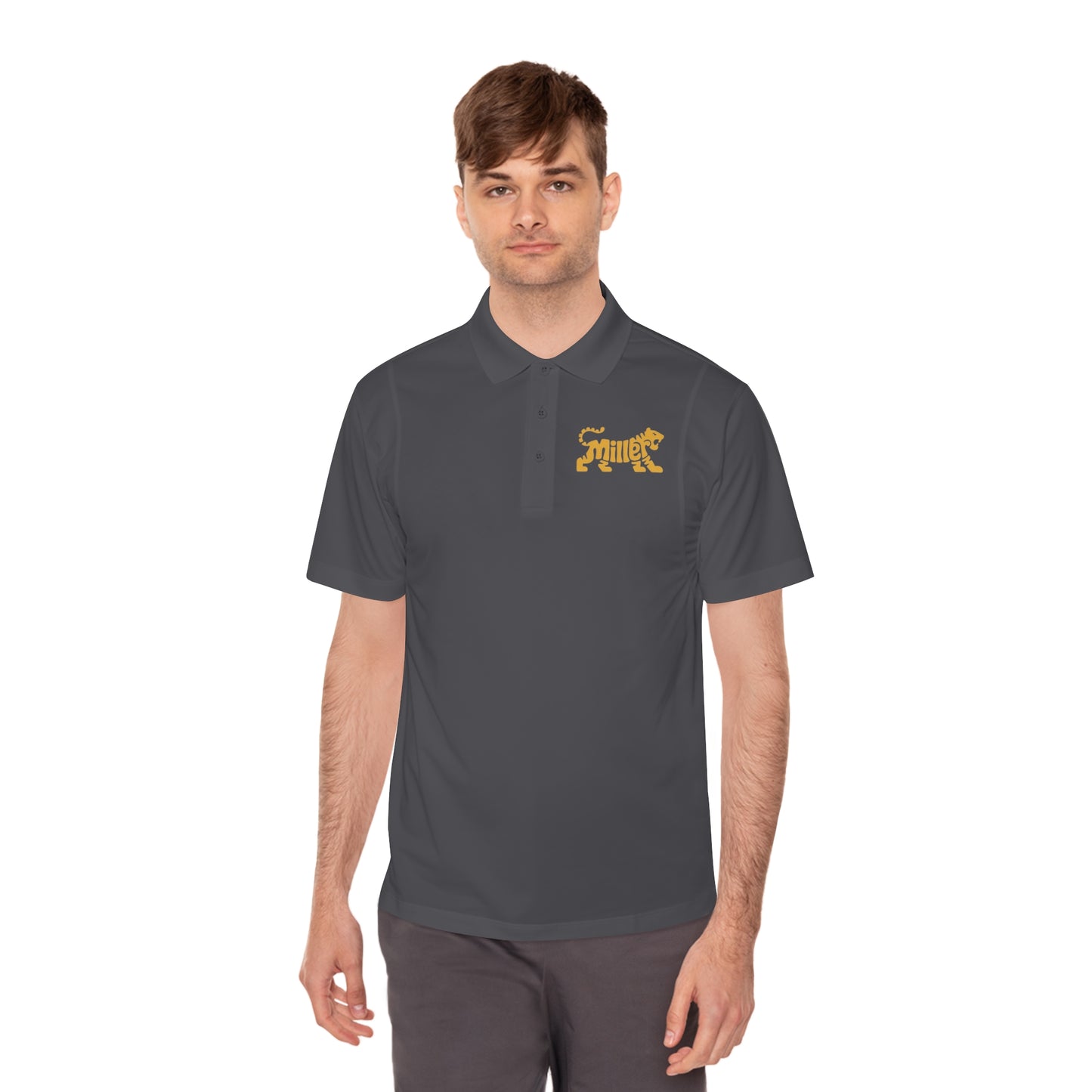 Miller Lion Text - Men's Sport Polo Shirt