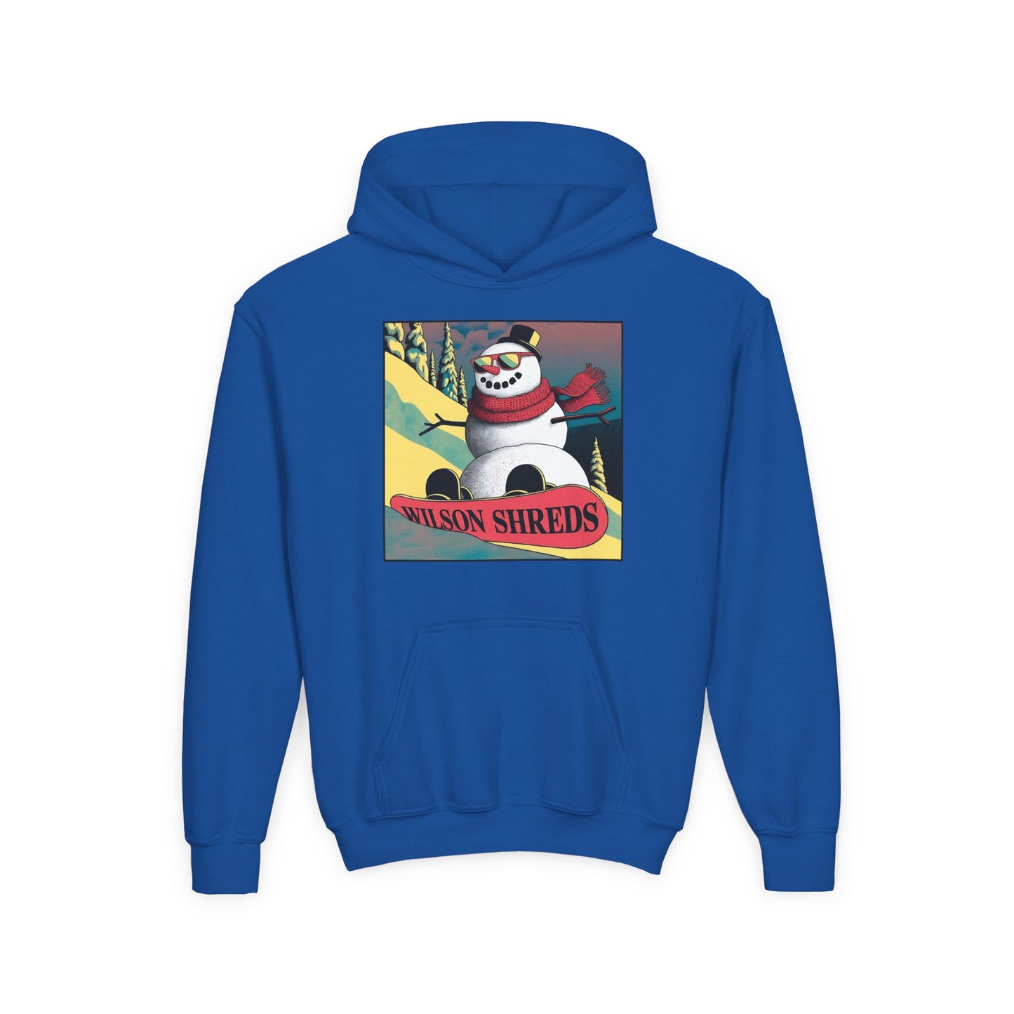 Youth Hooded Sweatshirt - Cool Snowman Graphic