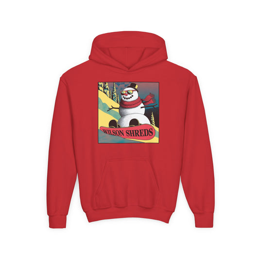 Youth Hooded Sweatshirt - Cool Snowman Graphic