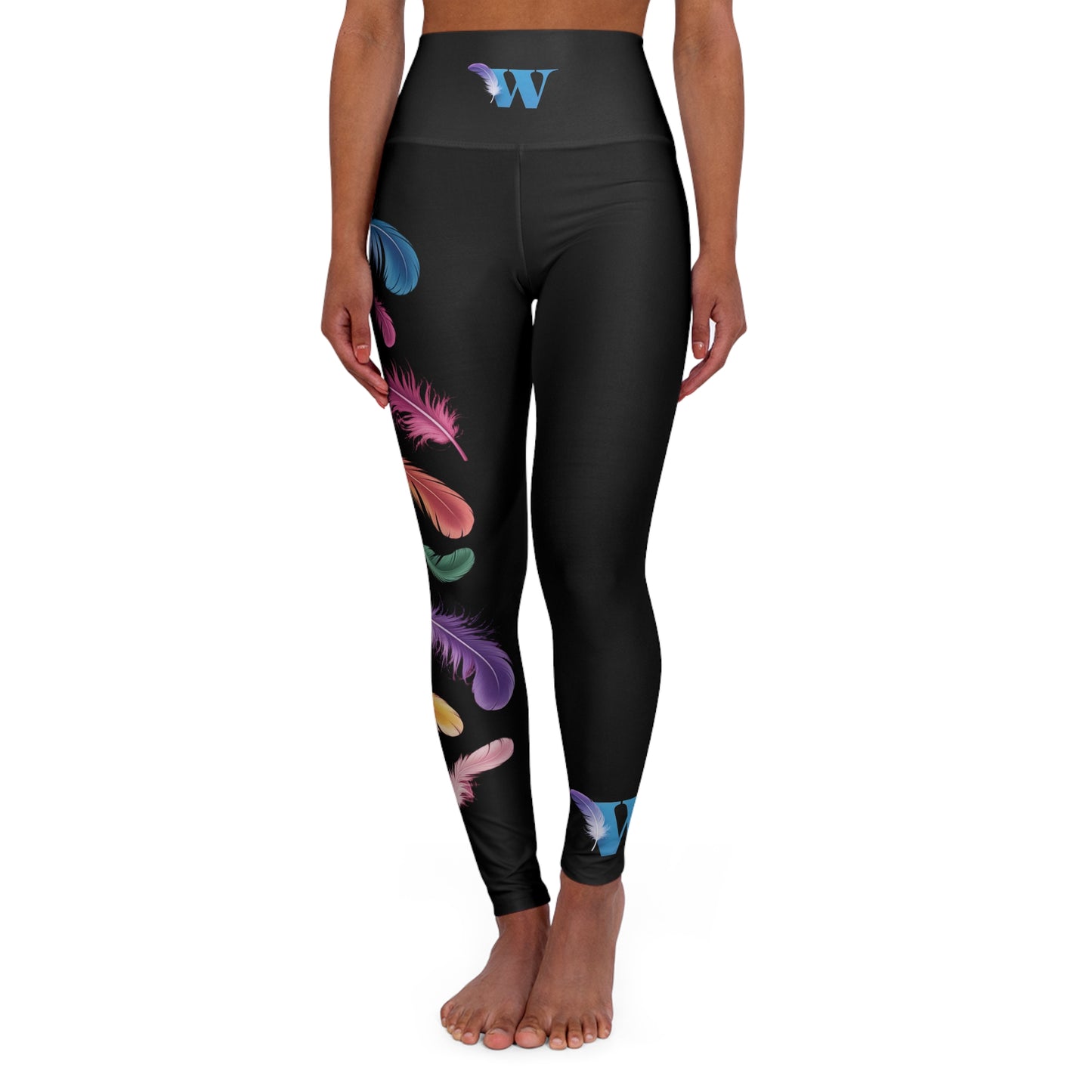 Wilson Feathers - High Waisted Yoga Leggings