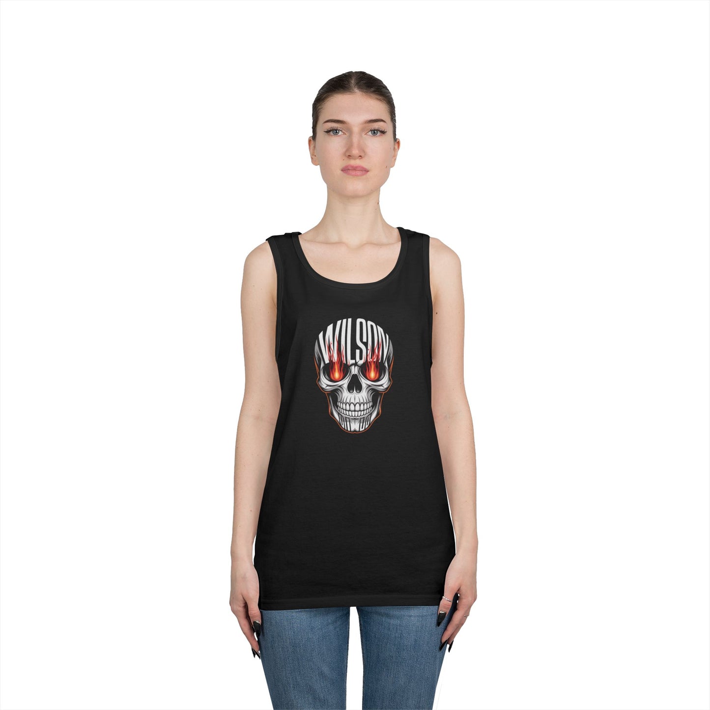 Wilson Skull with Letters - Unisex Heavy Cotton Tank Top