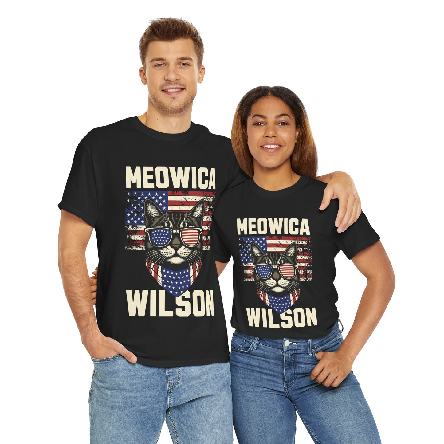 Patriotic Meowica Cat - Unisex Tee Shirt