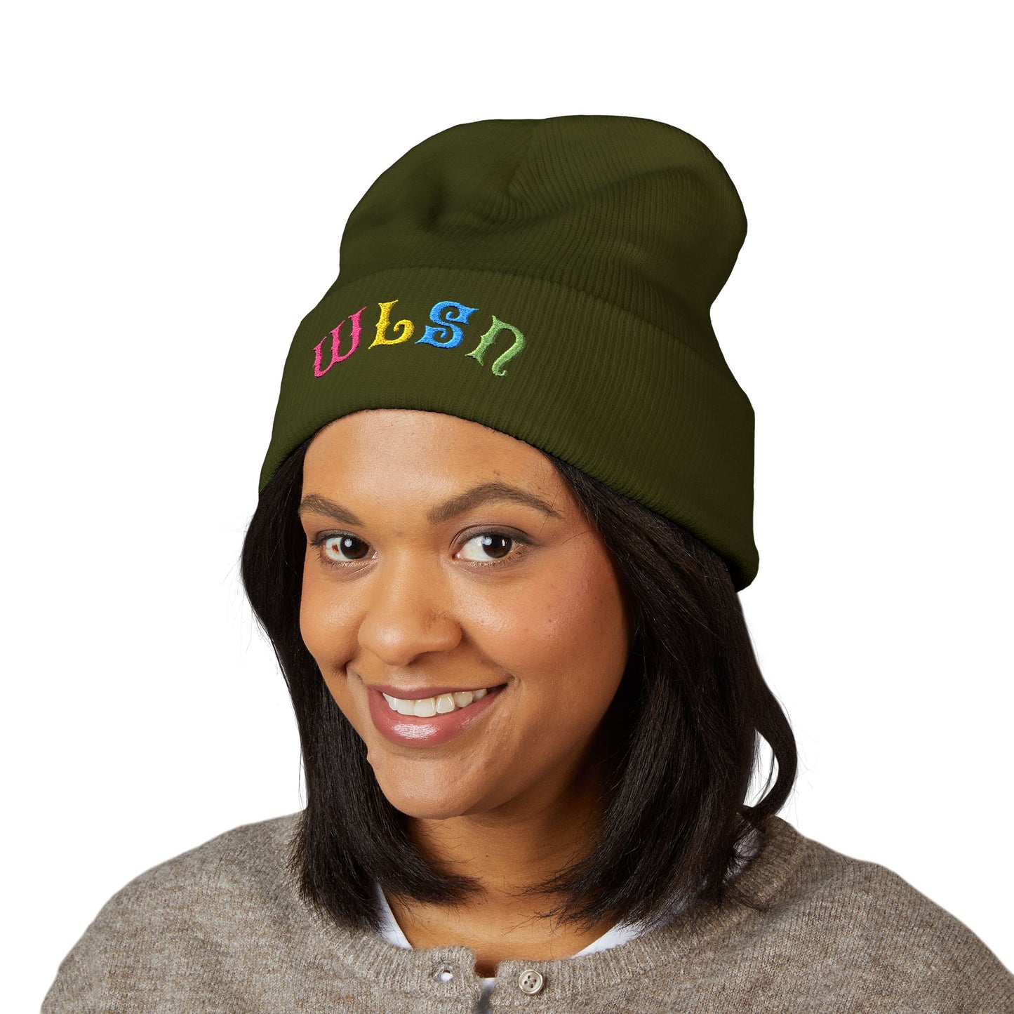 EMBROIDERY - Multicolor Wilson Beanie - Winter Hat, Custom Beanie,