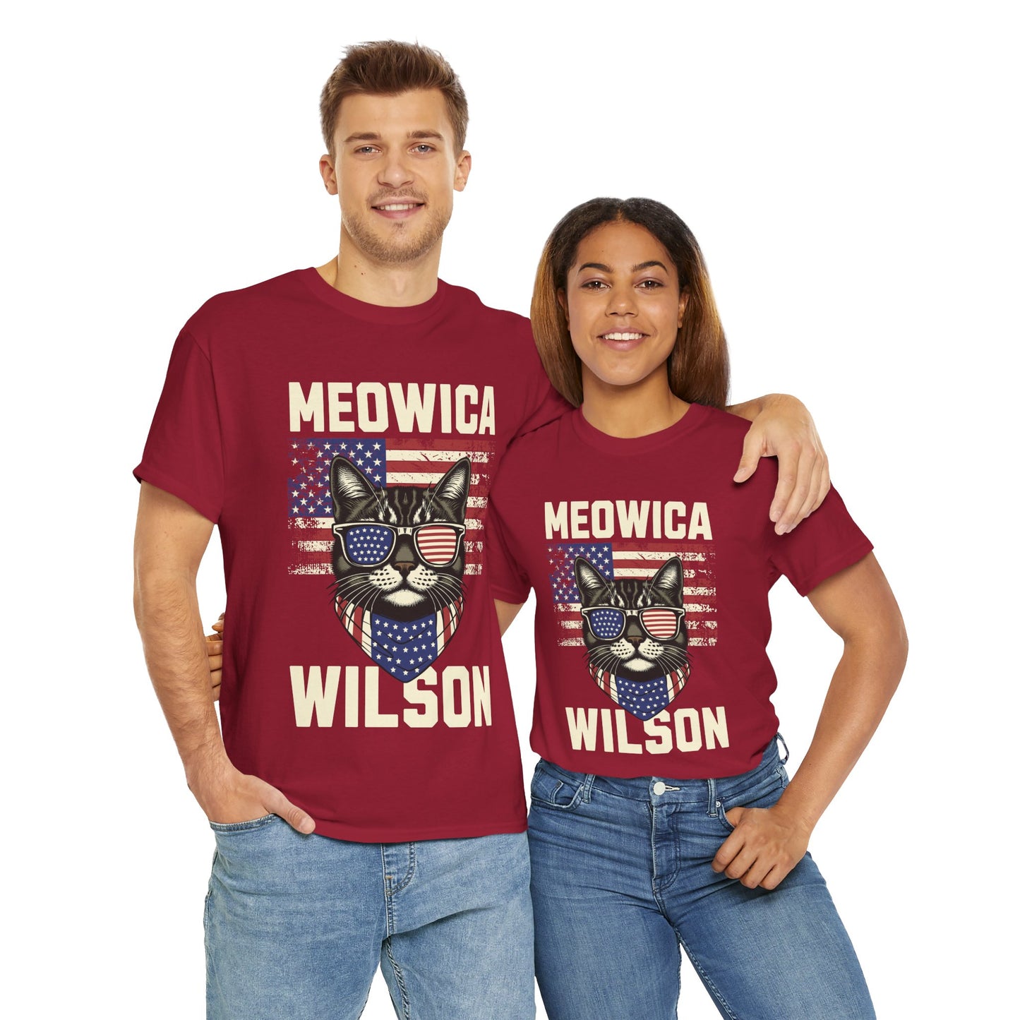 Patriotic Meowica Cat - Unisex Tee Shirt