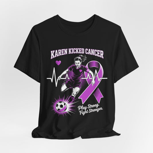 Soccer Kicking Cancer - Cancer Awareness Unisex Jersey Tee