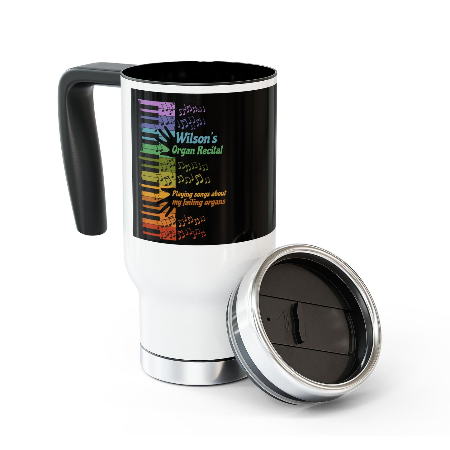 Wilson's Organ Recital Design - Stainless Steel Travel Mug w/Handle
