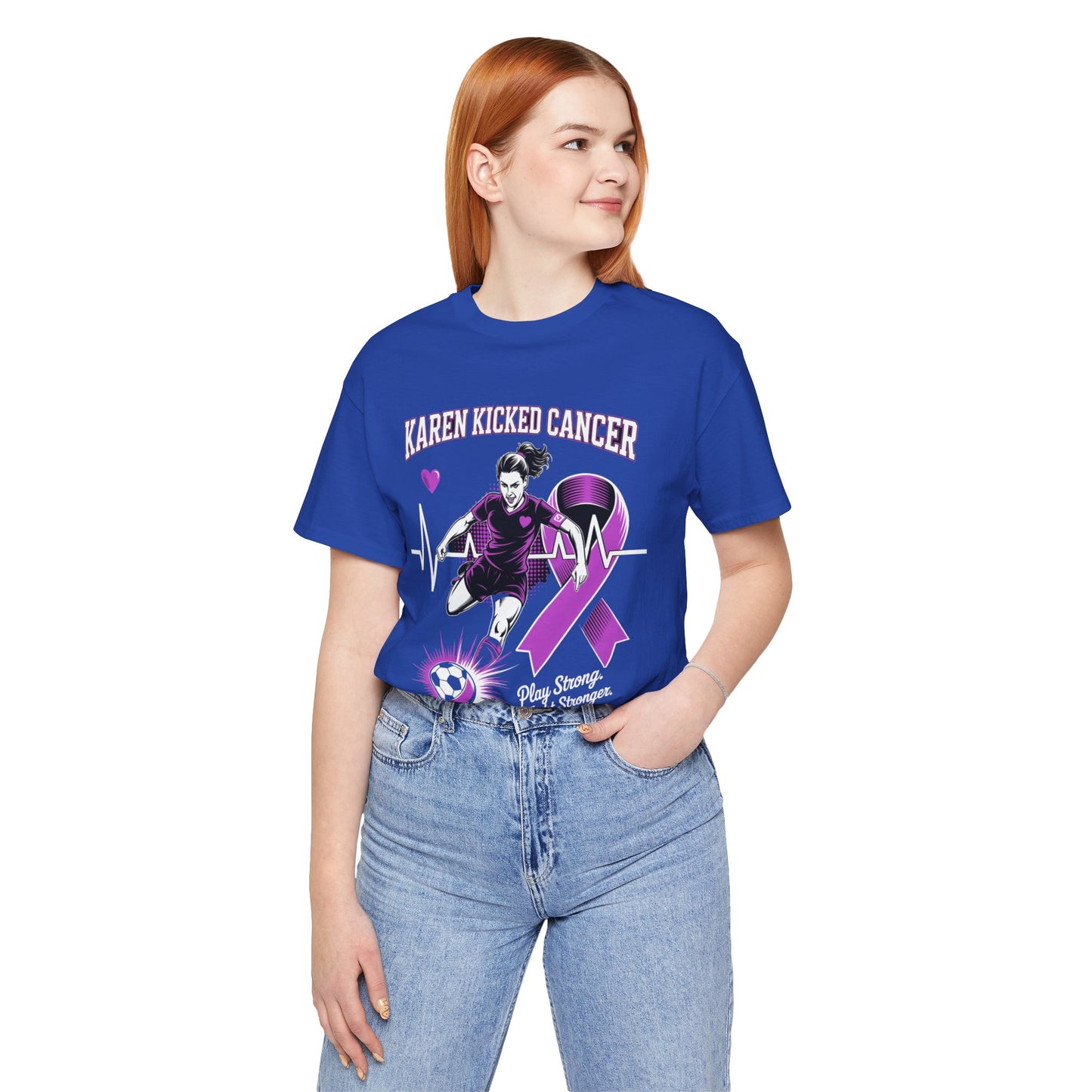 Soccer Kicking Cancer - Cancer Awareness Unisex Jersey Tee