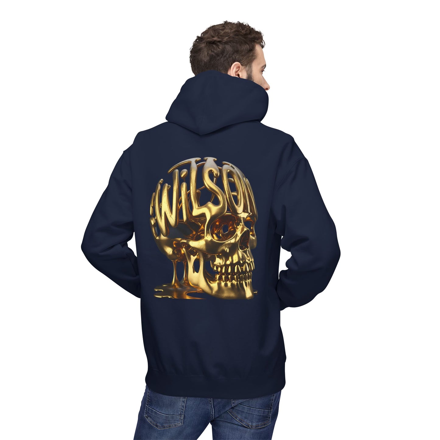 Wilson Skull on back of hoodie- Midweight Fleece Hoodie