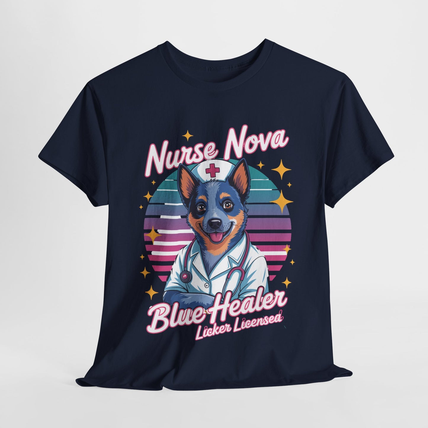 Nurse Dog Blue Healer - Unisex Cotton T-Shirt