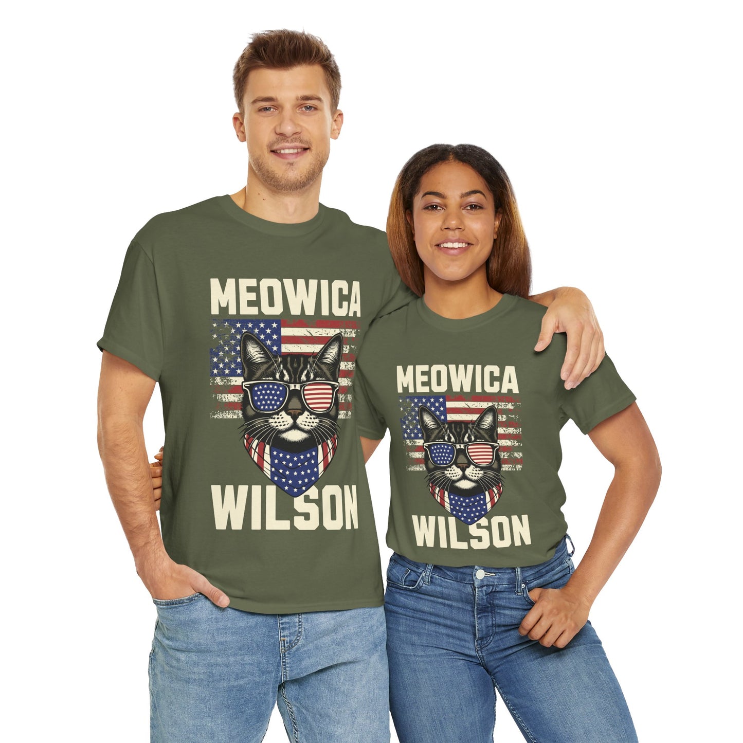 Patriotic Meowica Cat - Unisex Tee Shirt