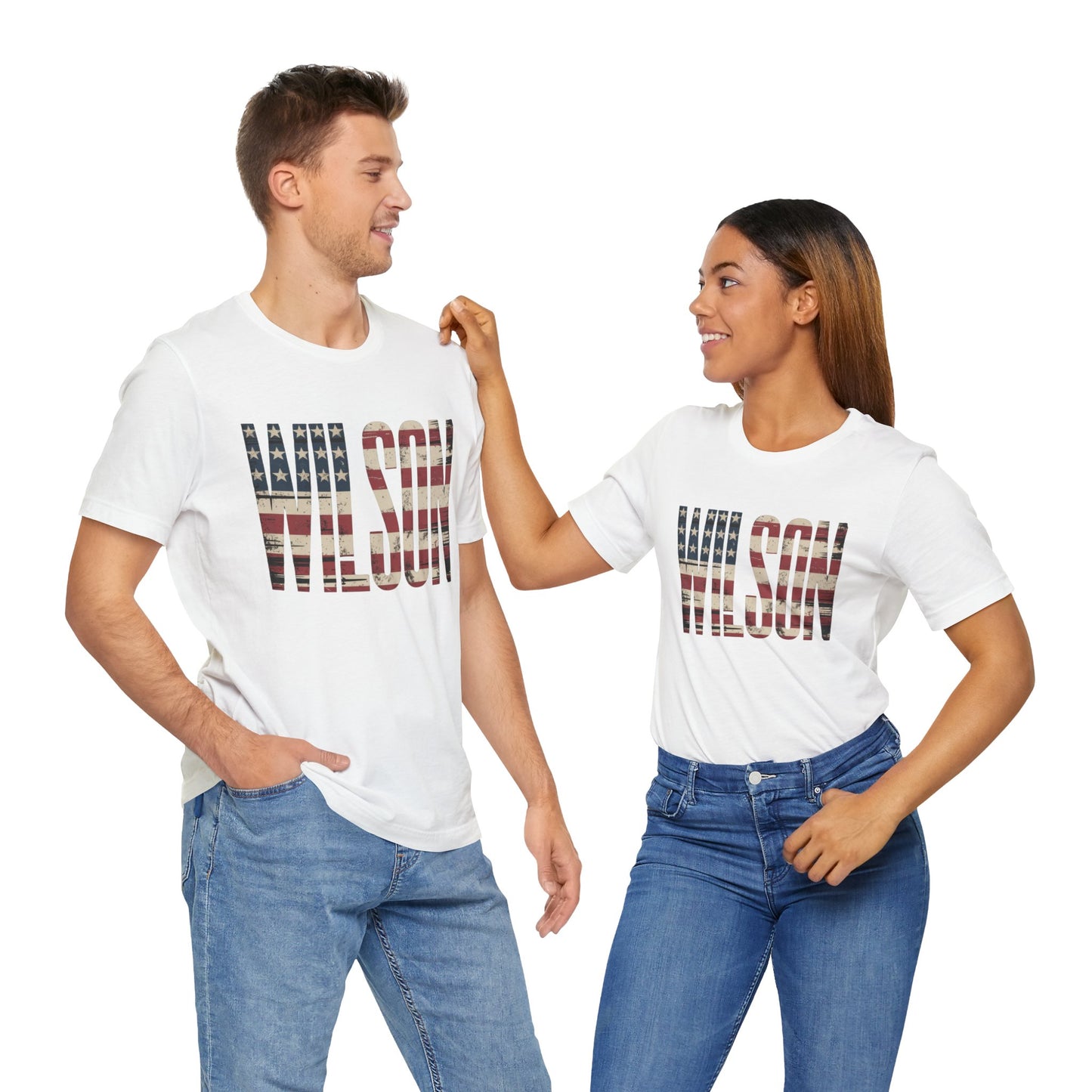Wilson USA Flag Letters - Unisex Tee Shirt