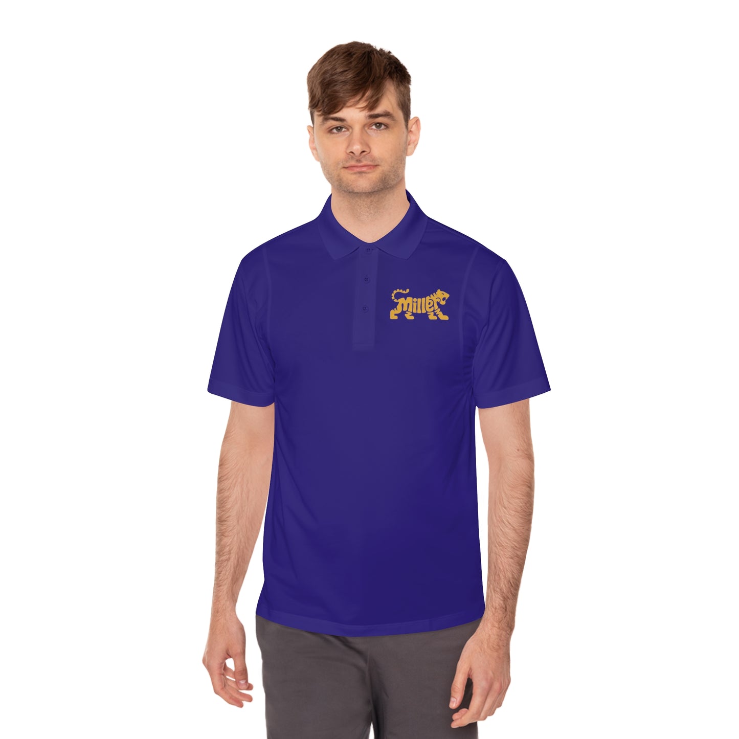 Miller Lion Text - Men's Sport Polo Shirt