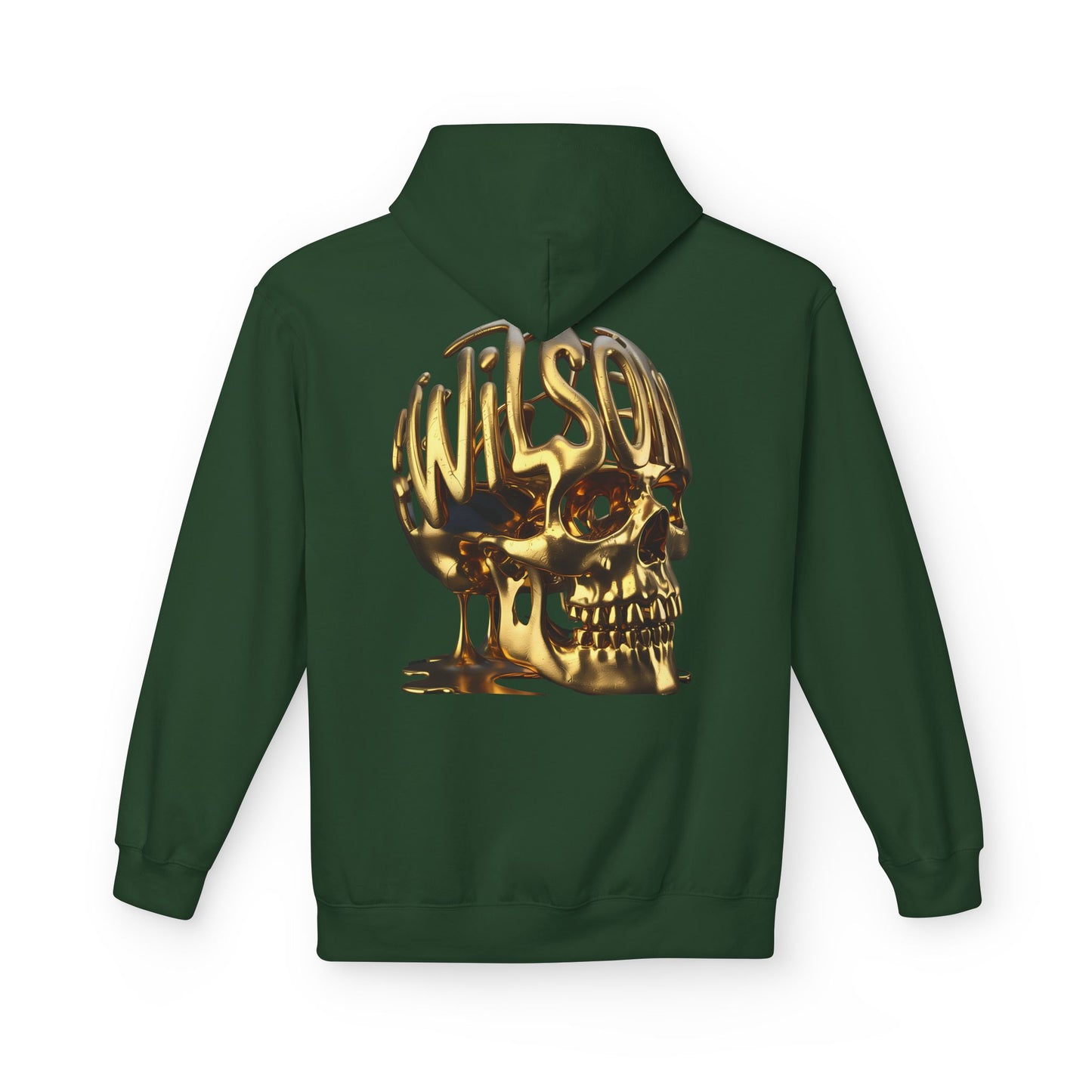 Wilson Skull on back of hoodie- Midweight Fleece Hoodie