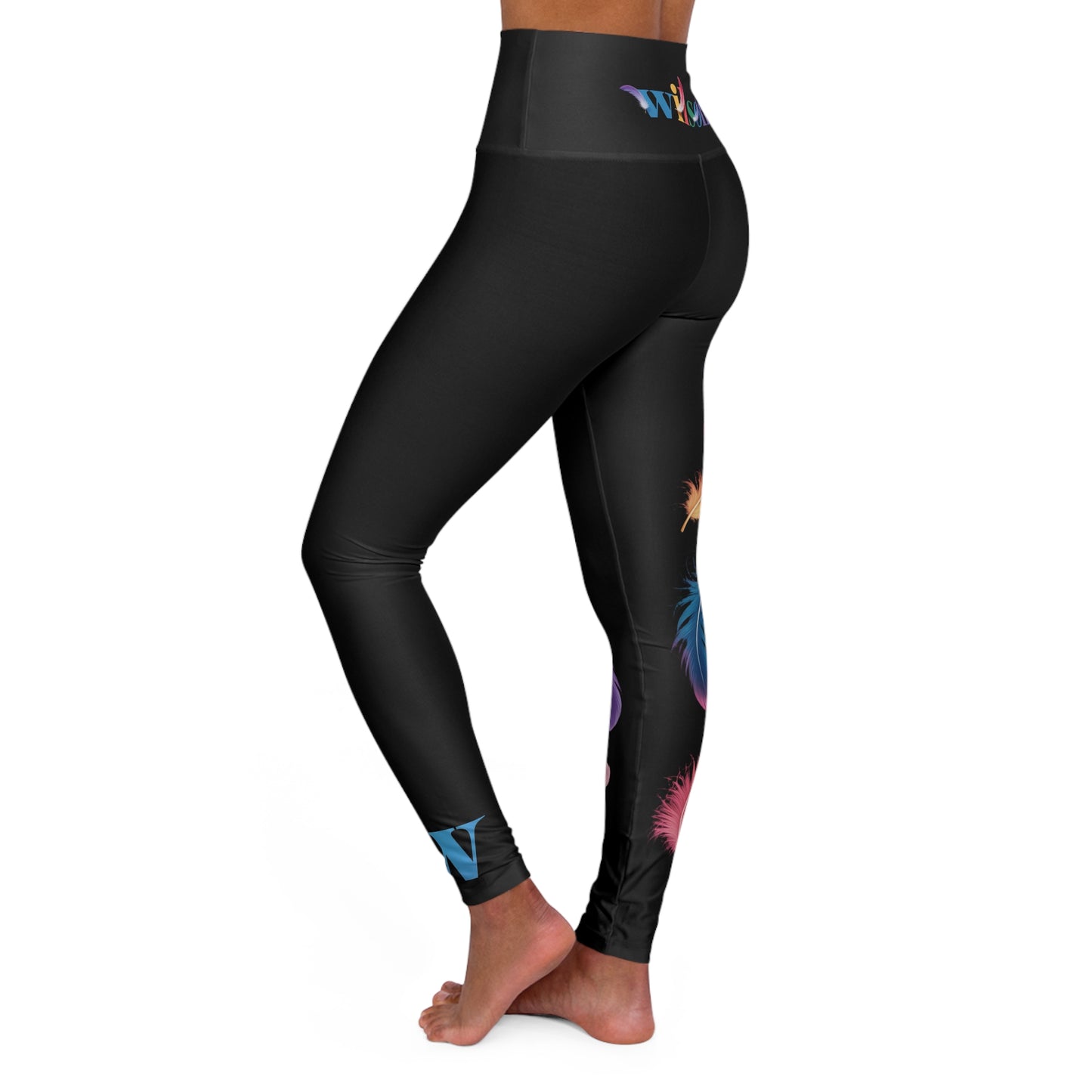 Wilson Feathers - High Waisted Yoga Leggings