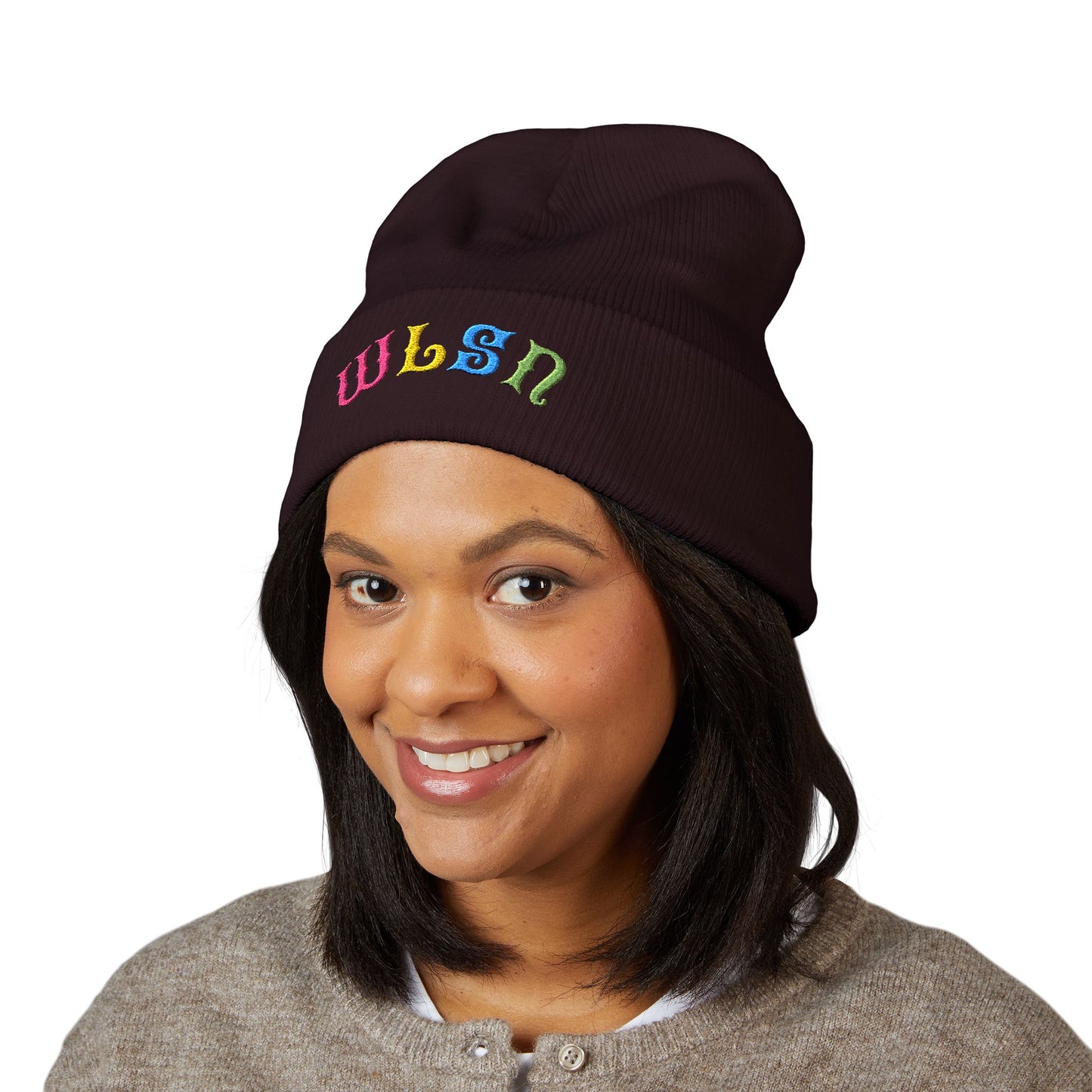 EMBROIDERY - Multicolor Wilson Beanie - Winter Hat, Custom Beanie,