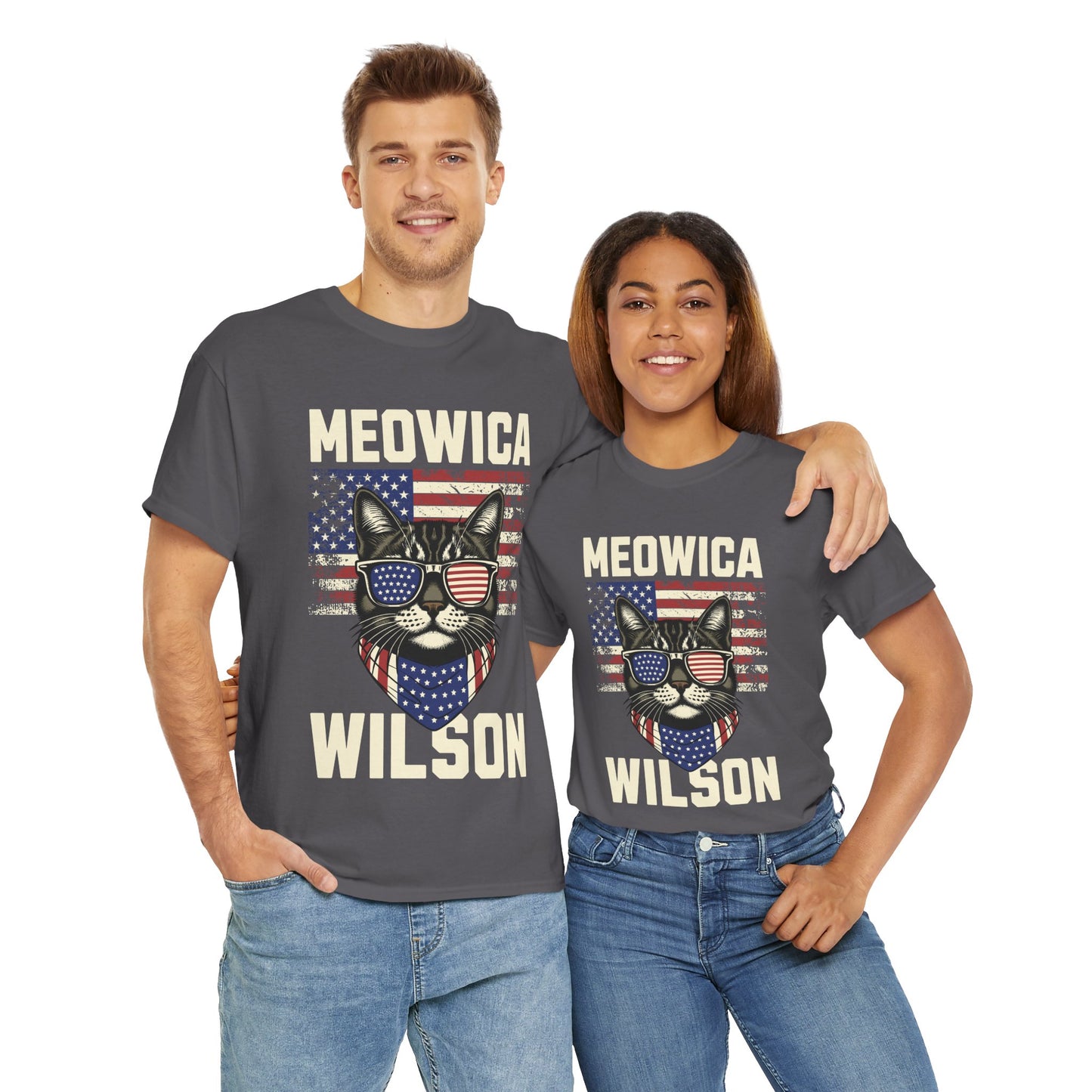 Patriotic Meowica Cat - Unisex Tee Shirt