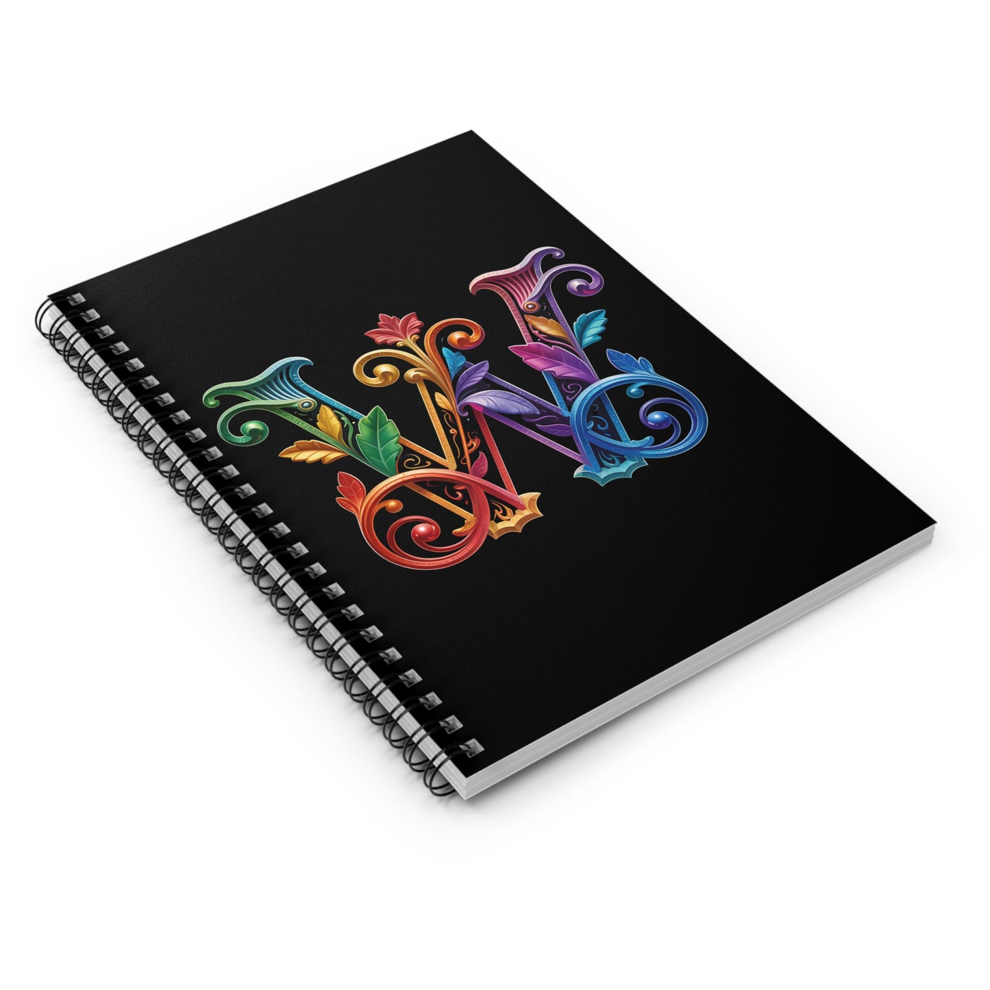 Colorful Floral W Spiral Notebook, - Journal, Notepad