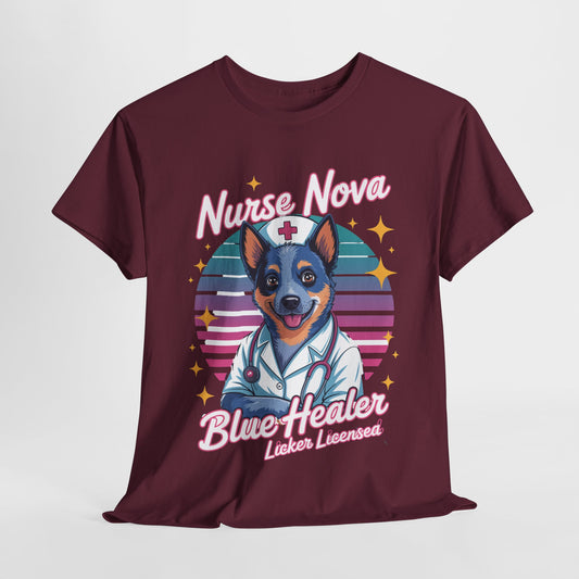Nurse Dog Blue Healer -  Unisex Cotton T-Shirt