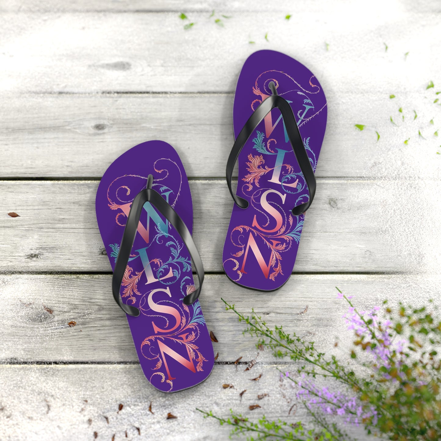 Wilson Flip Flops | Purple Sandals, Beachwear
