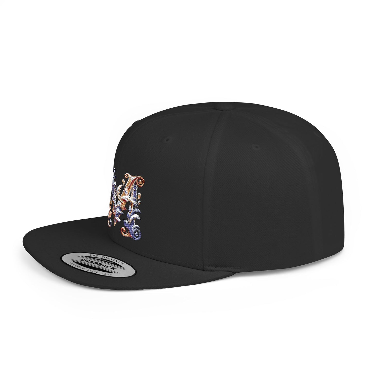 M Initial Graphic  - Flat Bill Snapback Hat