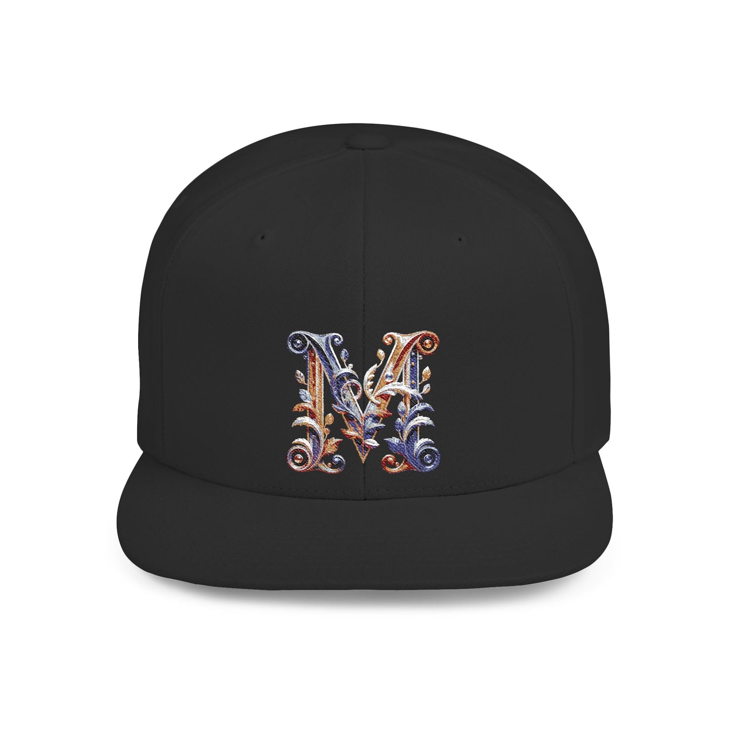 M Initial Graphic  - Flat Bill Snapback Hat