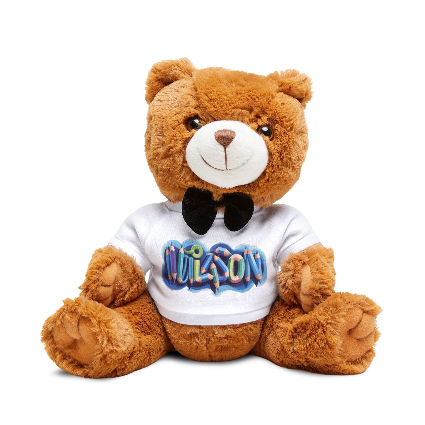 Teddy Bear with WILSON Pencil Graphic on T-Shirt