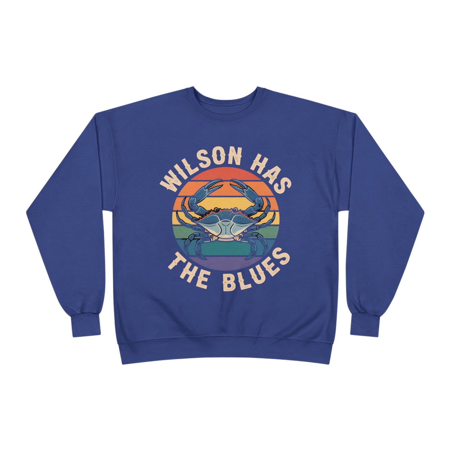 Retro Blue Crab Hanes Sweatshirt, Cozy Unisex Crewneck