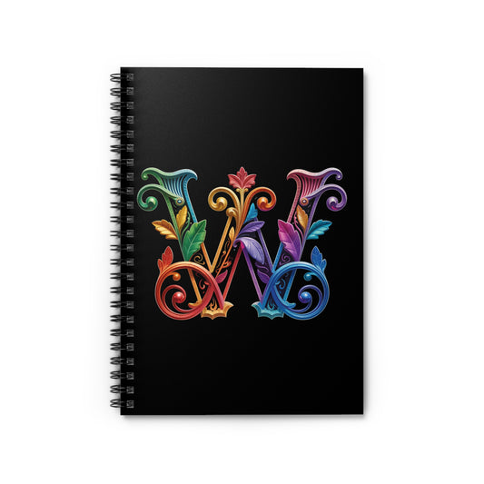 Colorful Floral W Spiral Notebook, - Journal, Notepad