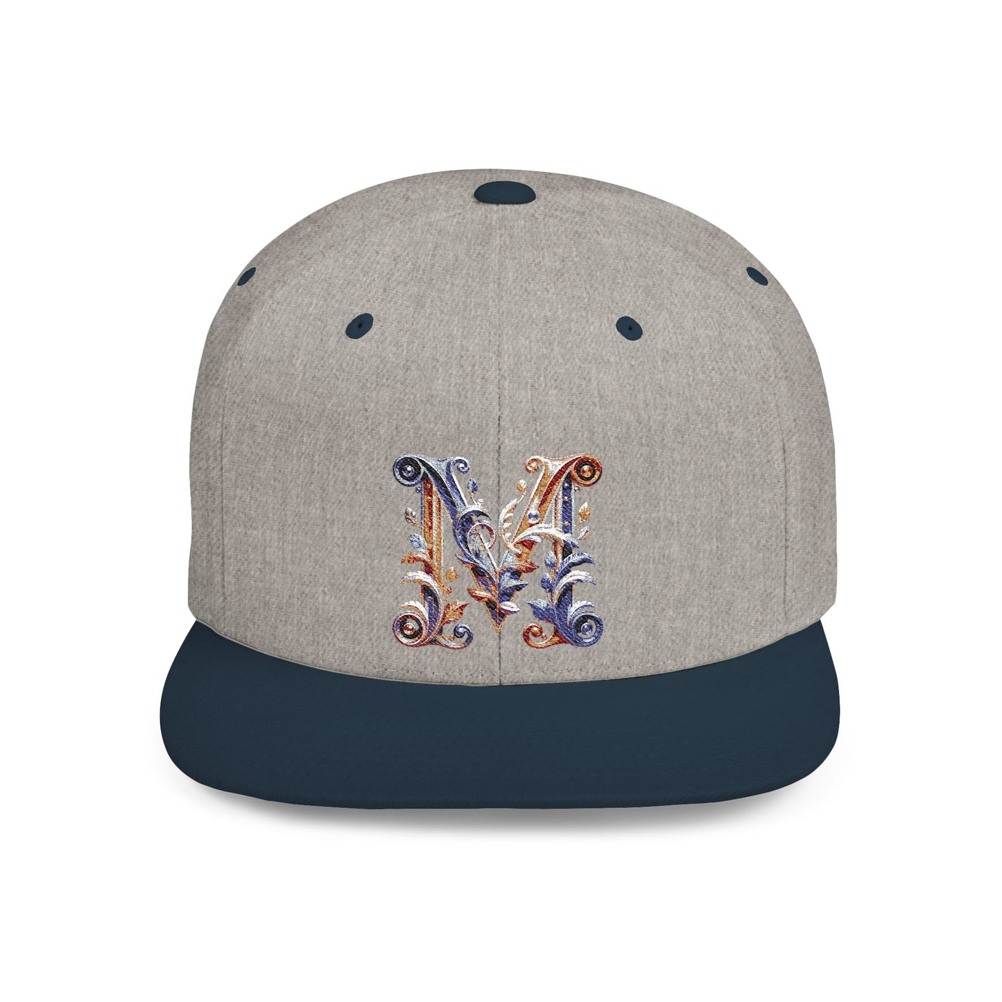 M Initial Graphic  - Flat Bill Snapback Hat