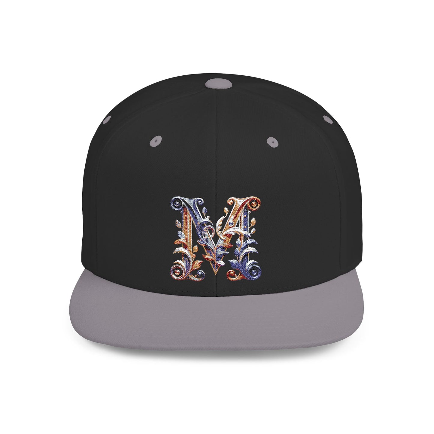 M Initial Graphic  - Flat Bill Snapback Hat