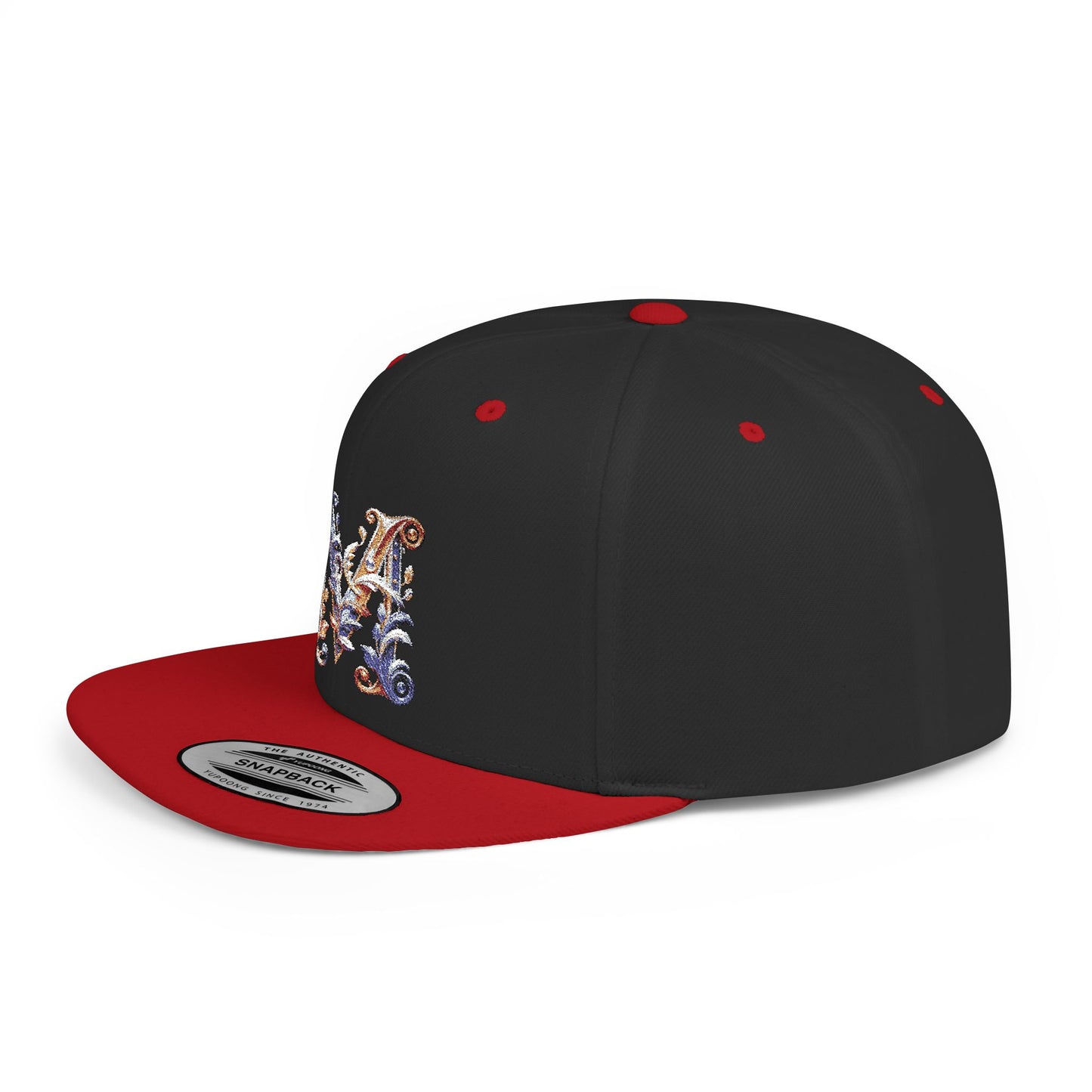 M Initial Graphic  - Flat Bill Snapback Hat