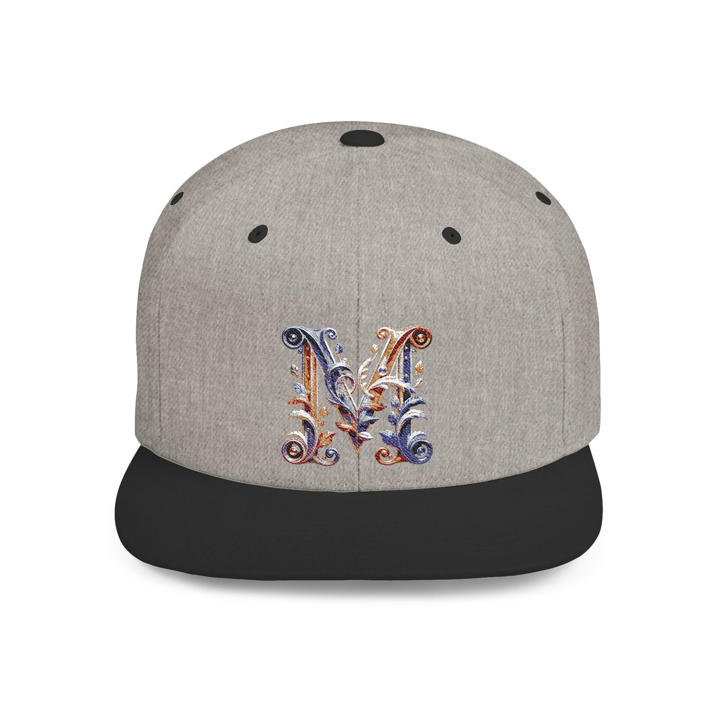 M Initial Graphic  - Flat Bill Snapback Hat