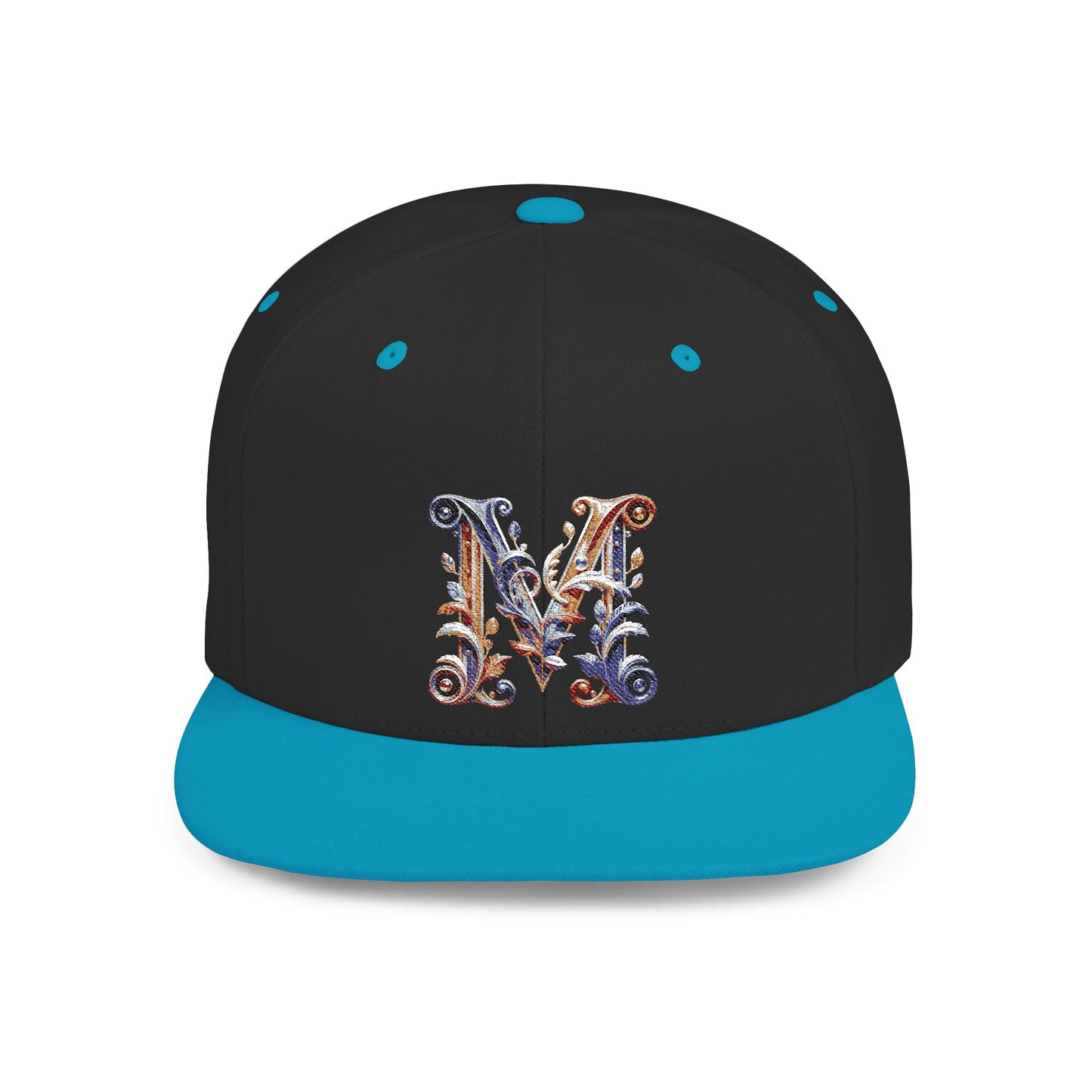 M Initial Graphic  - Flat Bill Snapback Hat