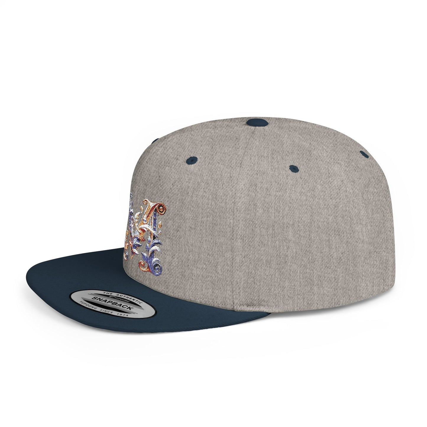 M Initial Graphic  - Flat Bill Snapback Hat